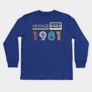 Vintage 1981 Limited Edition Cassette Kids Long Sleeve T-Shirt